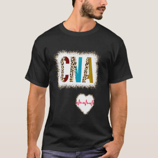 T-shirt Couleur Cna Bleu Demi-Leopard Soins coeur pulvéris