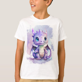 T-shirt Couleur d'aquarelle mignonne violet bébé Dragon