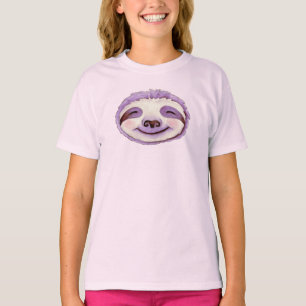 T-shirt Couleur d'aquarelle violette à visage blanc