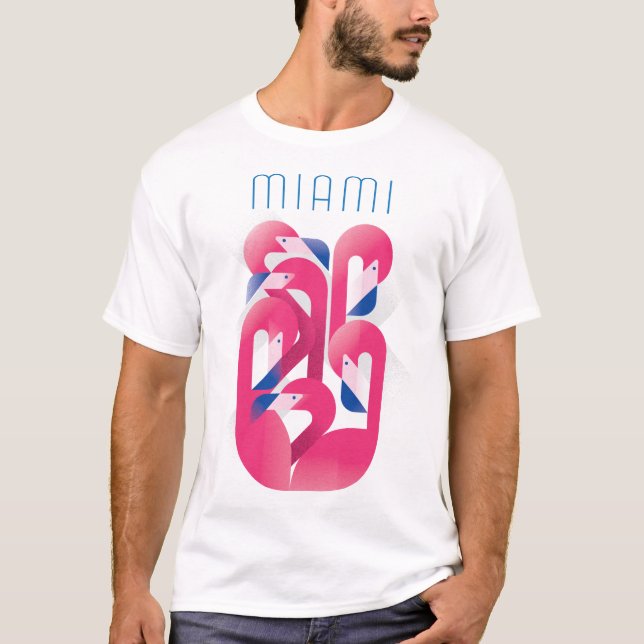 T-shirt Couleur de Flamant rose de Miami (Devant)