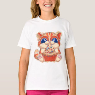 T-shirt Couleur de pizza pour manger des chats
