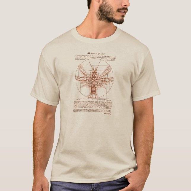 T-shirt Couleur de rouille d'écrevisses de Vitruvian (Devant)