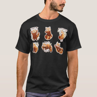T-SHIRT COULEUR D'EAU DÉFINI DES BÂTIMENTS DE PANDA ROUGE