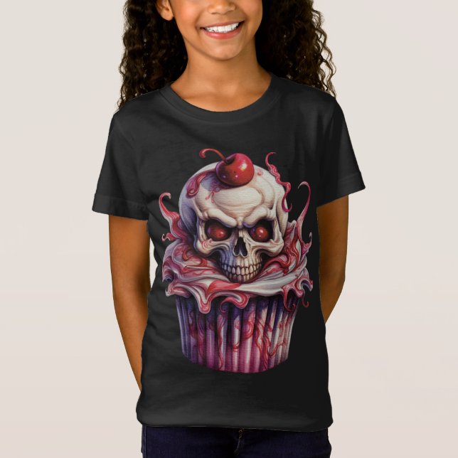 T-Shirt COULEUR D'EAU éffrayante HALLOWEEN CUPCAKES (Devant)