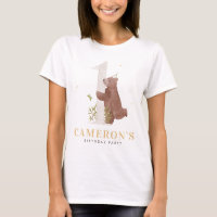 Couleur d'eau mignonne Ours Woodland Première fête