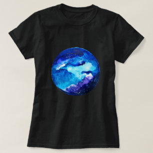 T-shirt Couleur d'eau nébuleuse de la galaxie de la planèt