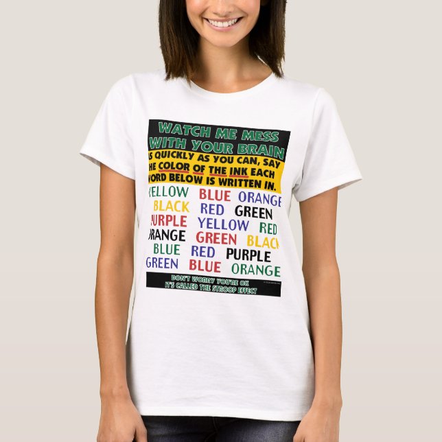 T-shirt Couleur d'illusion de mots - effet de Stroop (Devant)