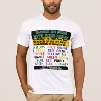 T-shirt Couleur d'illusion de mots l'effet de Stroop