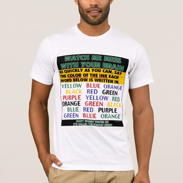 T-shirt Couleur d'illusion de mots l'effet de Stroop (Devant)