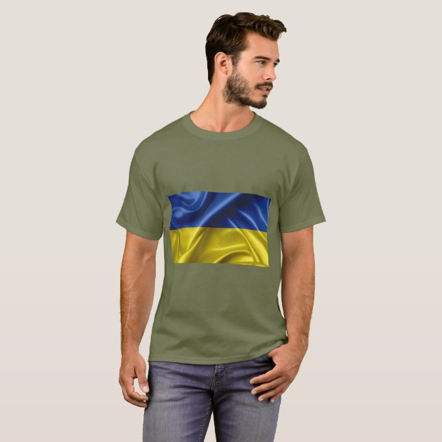 T-shirt couleur drapeau ukrainien (Devant entier)