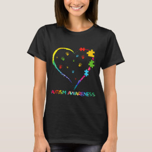 T-shirt Couleur du cœur de sensibilisation à l'autisme Puz