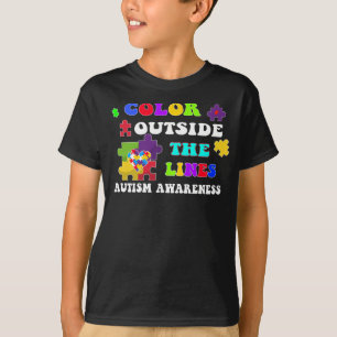 T-shirt Couleur en dehors de la ligne sensibilisation auti