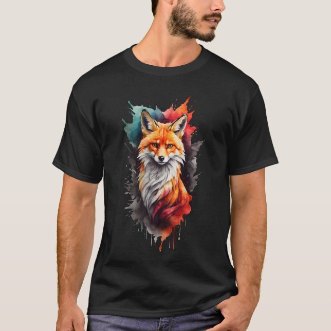 T-shirt couleur Fox face logo (Devant)
