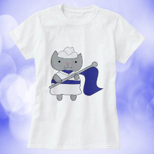 T-shirt Couleur Garde Cat Bleu Blanc