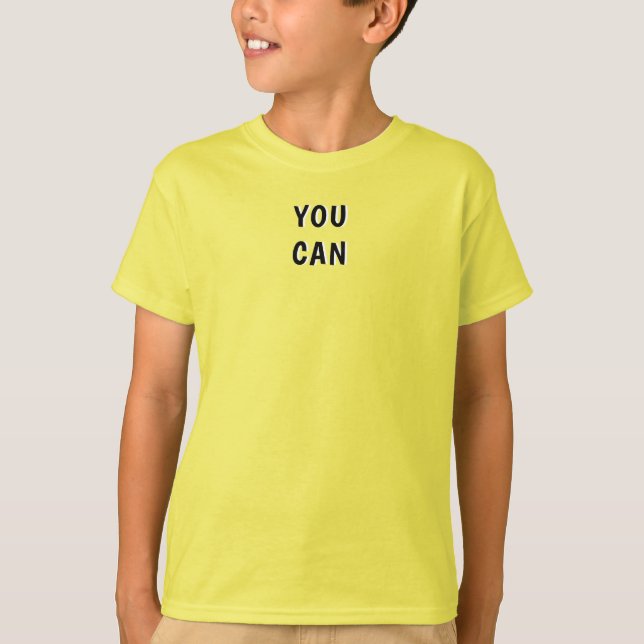 t-shirt couleur jaune pour enfants décontracté (Devant)