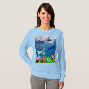 T-shirt couleur Mantas Stingray sous-marin Serenit