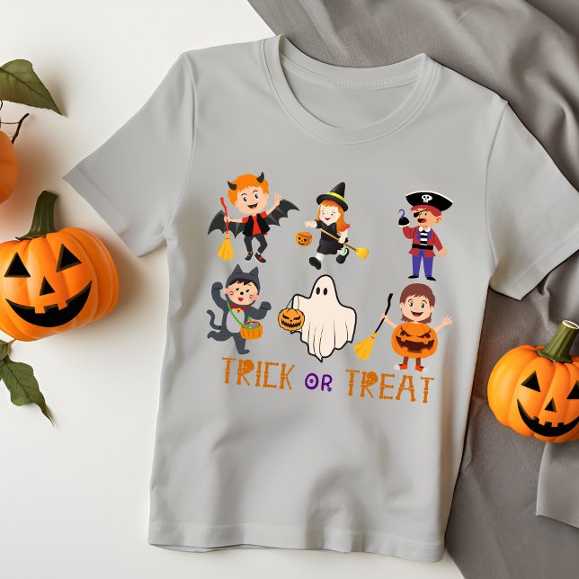 T-shirt Couleur mignonne tour ou traiter halloween enfants (Créateur téléchargé)