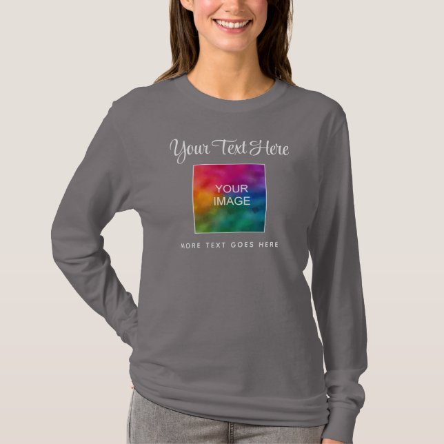 T-shirt Couleur Personnalisée Image Femme Élégante Typogra (Devant)