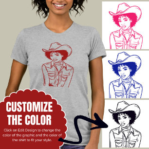 T-shirt Couleur personnalisée Style de dessin de ligne de