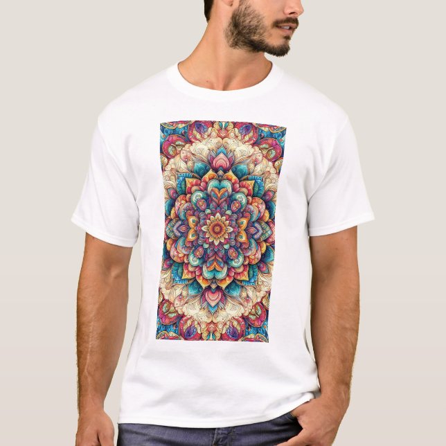 T-shirt couleur pleine florale (Devant)