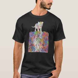 T-shirt Couleur pour aquarelle de réflexion de tigre de
