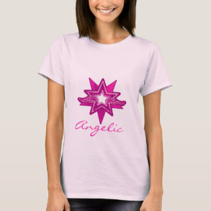T-shirt couleur rose chaud pour dames star angéliq