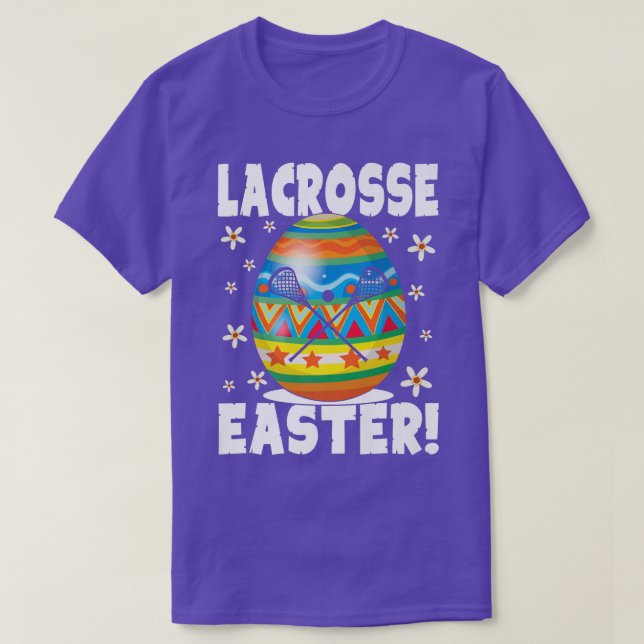 T-shirt Couleurs amusantes Oeufs Lacrosse Joueur Lapin Ama (Design devant)