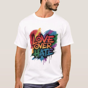 T-shirt Couleurs arc-en-ciel Cœur Amour sur Haine