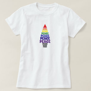 T-shirt Couleurs arc-en-ciel mignonnes Arbre de Noël Blanc