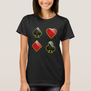 T-shirt Couleurs de Cartes Piques Cœurs Trèfles Carreaux p