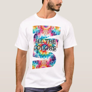 T-shirt Couleurs de cravate-Dye Retro Funky
