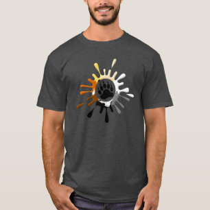 T-shirt Couleurs de la fierté de l'ours gris Paw