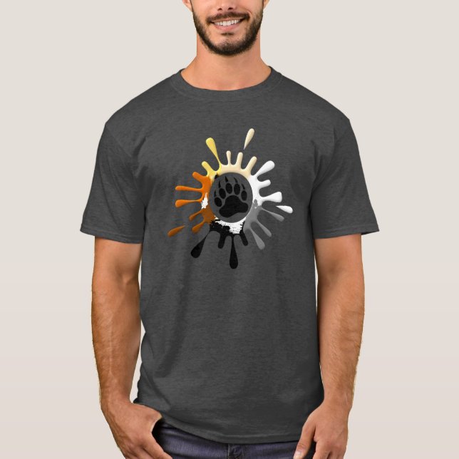 T-shirt Couleurs de la fierté de l'ours gris Paw (Devant)