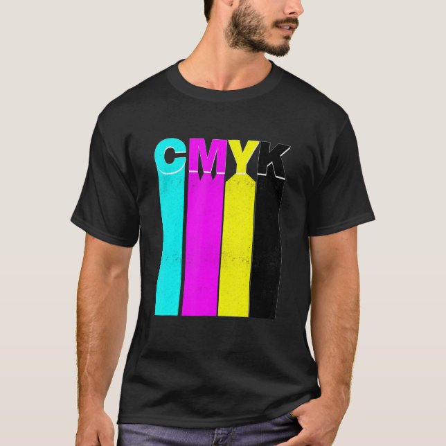 T-shirt Couleurs de l'Éditeur vidéo CMJN (Devant)