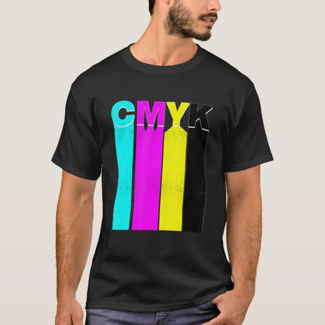 T-shirt Couleurs de l'Éditeur vidéo CMJN (Devant)