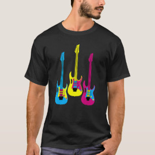 T-shirt Couleurs d'harmonie de guitare triple CMYK pour gu