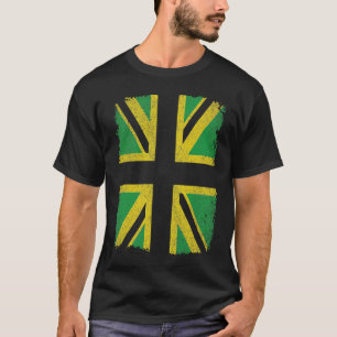 T-shirt Couleurs du drapeau jamaïcain sur l'Union Jack bri