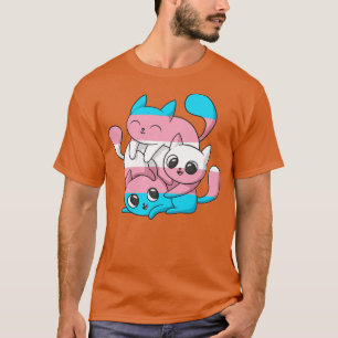 T-shirt Couleurs du drapeau transgenre Chats Pride Transge