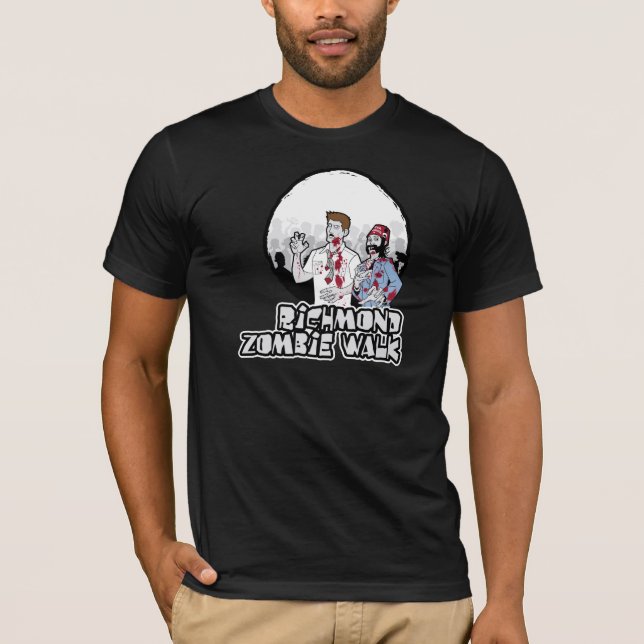 T-shirt couleurs foncées d'habillement américain de (Devant)
