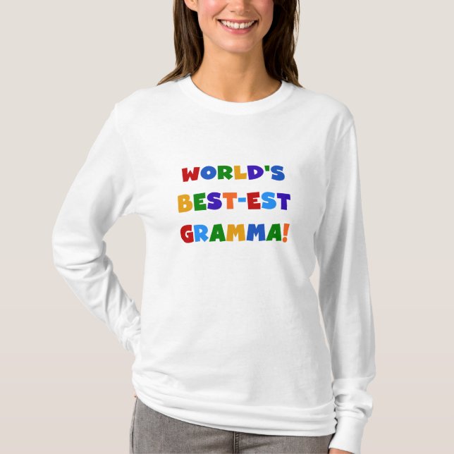 T-shirt Couleurs lumineuses du Meilleur-est Gramma du (Devant)