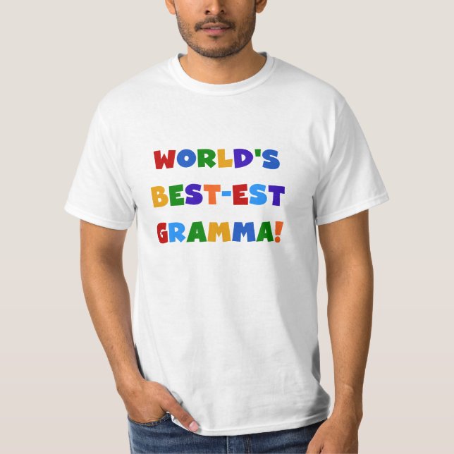 T-shirt Couleurs lumineuses du Meilleur-est Gramma du (Devant)