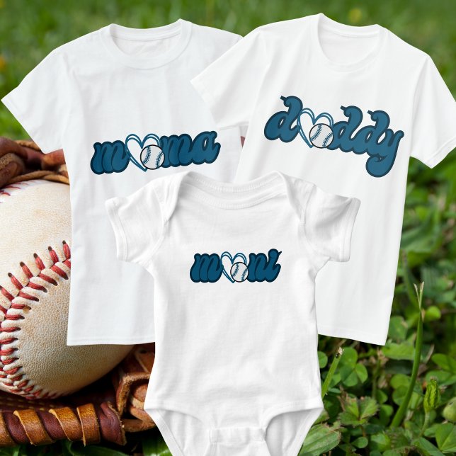 T-shirt Couleurs modifiables Daddy Love Baseball Matching (Créateur téléchargé)
