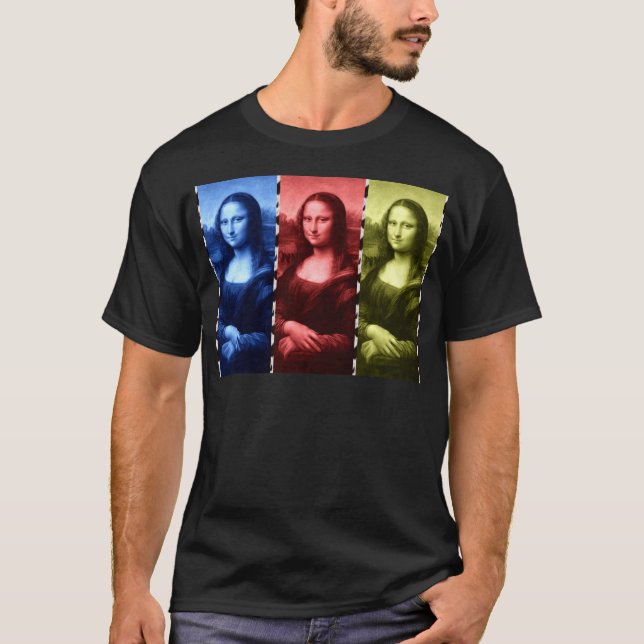 T-shirt Couleurs primaires Mona Lisa Poster de animal (Devant)