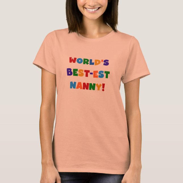 T-shirt Couleurs vives les meilleurs cadeaux de nounou du  (Devant)