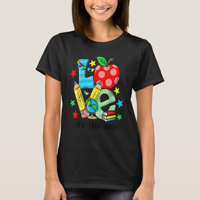 T-shirt Counselor Counseling Student First Last 100 Day Of (Devant)