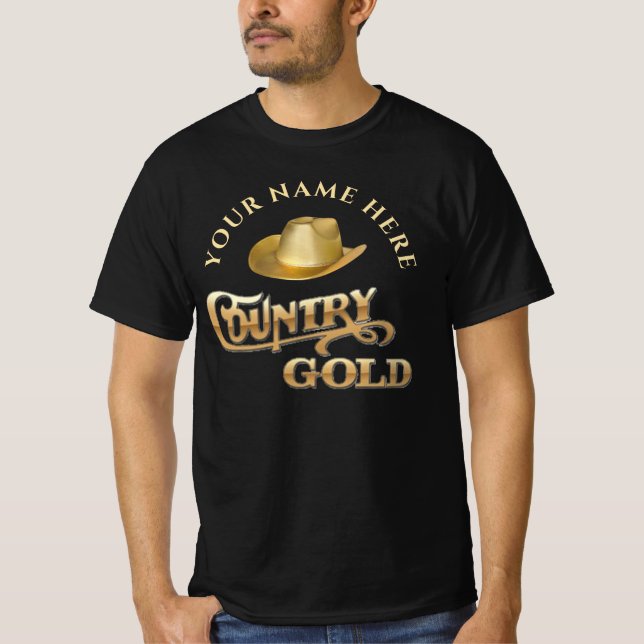 T-shirt Country Gold personnalisé cadeau de style occident (Devant)