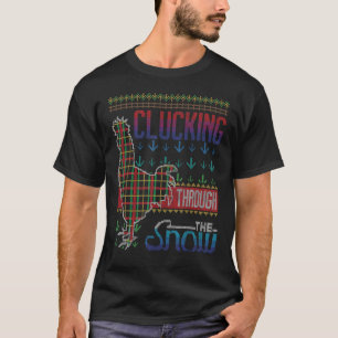 T-shirt Coup À Travers La Neige Poulet Vilain Noël S