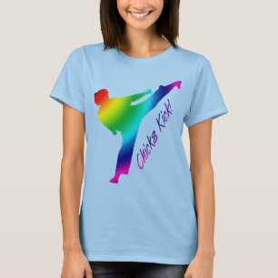 T-shirt Coup-de-pied de poussins ! arc-en-ciel