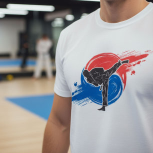 T-shirt Coup de pied en Taekwondo avec coup de pinceau cor