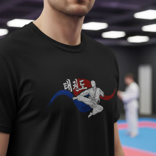 T-shirt Coup de pied en Taekwondo avec Taegeuk fluide
